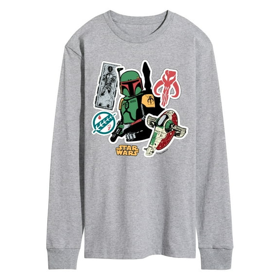 Star Wars - Boba Fett Stickers - Men's Long Sleeve Tee
