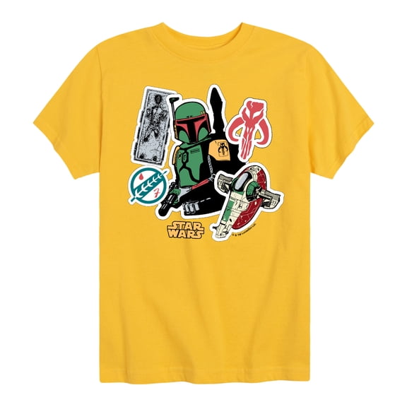 Star Wars - Boba Fett Stickers - Toddler And Youth Short Sleeve Tee
