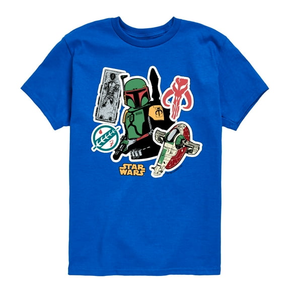 Star Wars - Boba Fett Stickers - Toddler And Youth Short Sleeve Tee