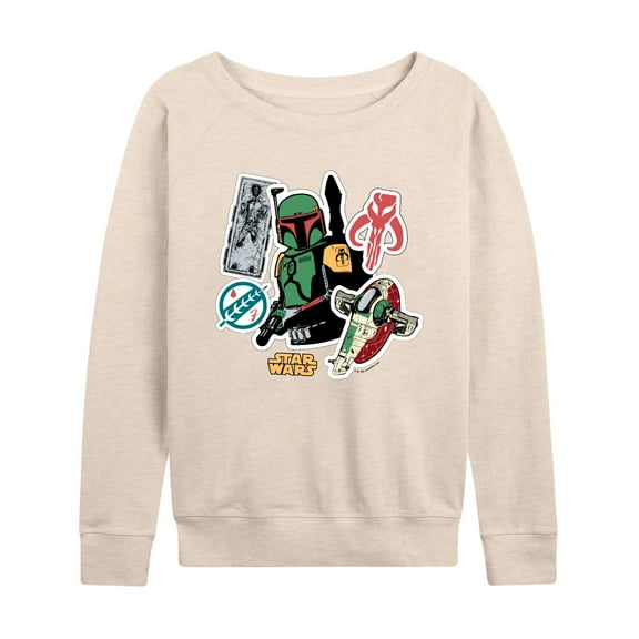 Star Wars - Boba Fett Stickers - Women's French Terry Pullover Sweatshirt