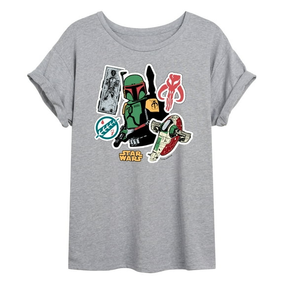 Star Wars - Boba Fett Stickers - Women's Oversized Tee