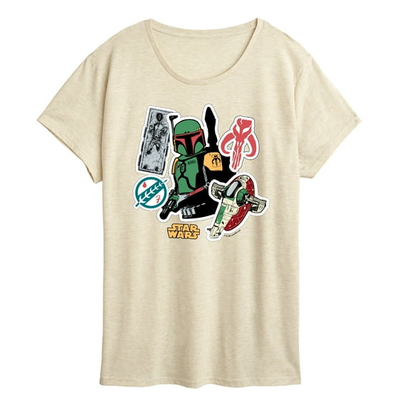 Star Wars - Boba Fett Stickers - Women's Short Sleeve Classic Fit Tee