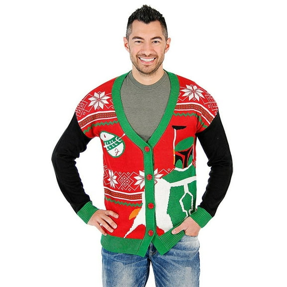 Star Wars Boba Fett Ugly Christmas Cardigan Sweater