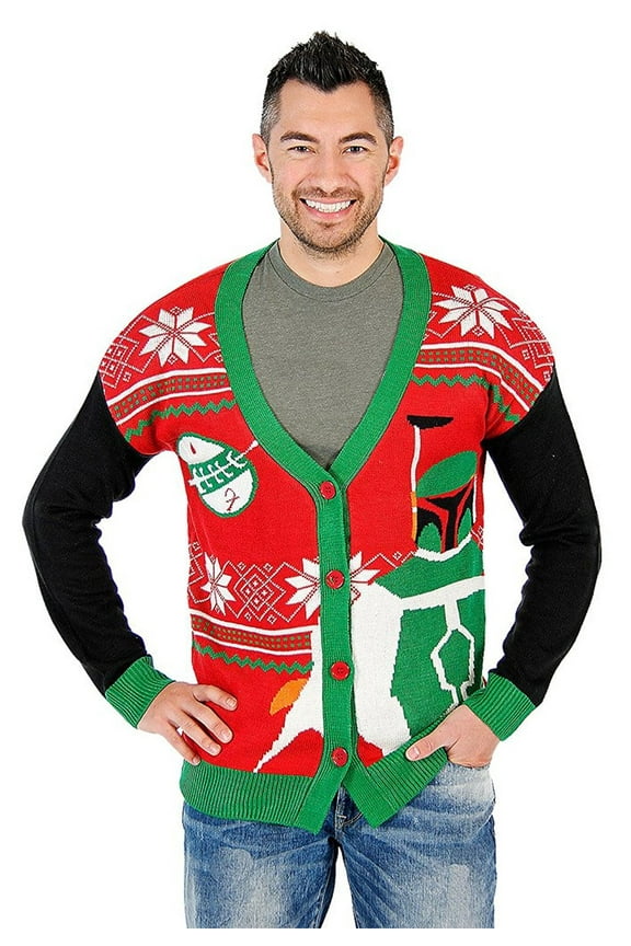 Star Wars Boba Fett Ugly Christmas Cardigan Sweater