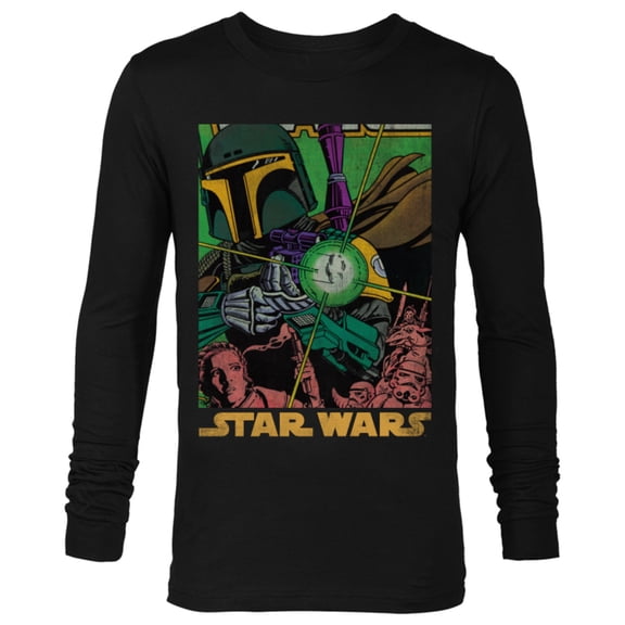 Star Wars Boba Fett Vintage Comic Book - Long Sleeve T-Shirt for Men - Customized-Black
