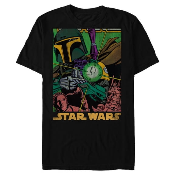 Star Wars Boba Fett Vintage Comic Book - Short Sleeve Blended T-Shirt for Adults - Customized-Black