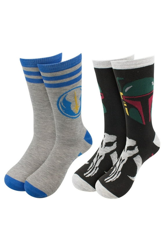 Boba Fett and Jedi Crew Socks 2-Pack
