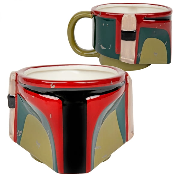Star Wars Boba Fett Distressed Helmet 3D Sculpted Jumbo Mug, 20 oz