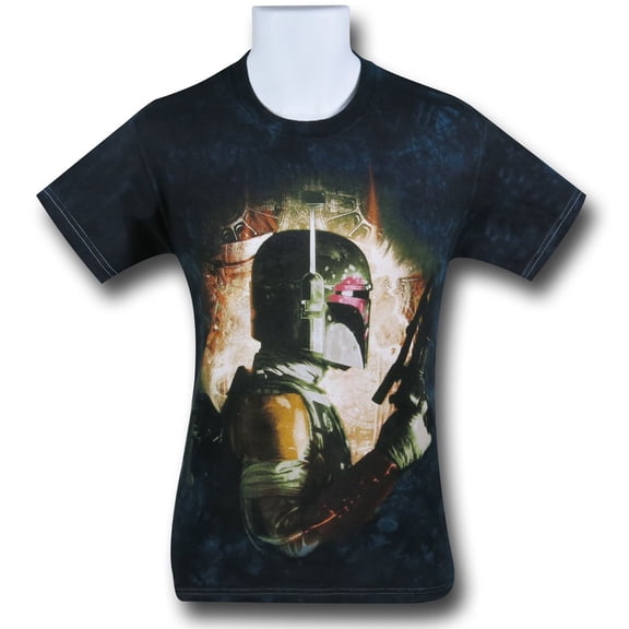 Star Wars Mens T-Shirt -Boba Fett Movie Photo Style Profile Image (Large)