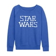 thumbnail image 1 of Star Wars - Bones Women's Lightweight French Terry Wide Neck Long Sleeve Graphic Shirt, 1 of 3