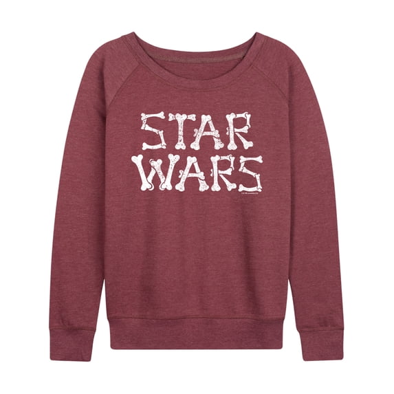 Star Wars - Bones Women's Lightweight French Terry Wide Neck Long Sleeve Graphic Shirt