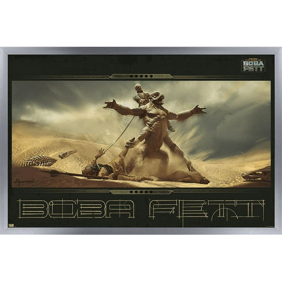 Star Wars: Book of Boba Fett - Chapter 1 Concept Art Wall Poster, 14.725" x 22.375", Framed