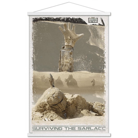 Star Wars: Book of Boba Fett - Surviving the Sarlacc Wall Poster with Wooden Magnetic Frame, 22.375" x 34"