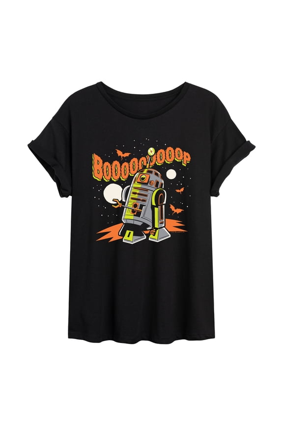 - Boooop R2D2 - Juniors Oversized Graphic T-Shirt