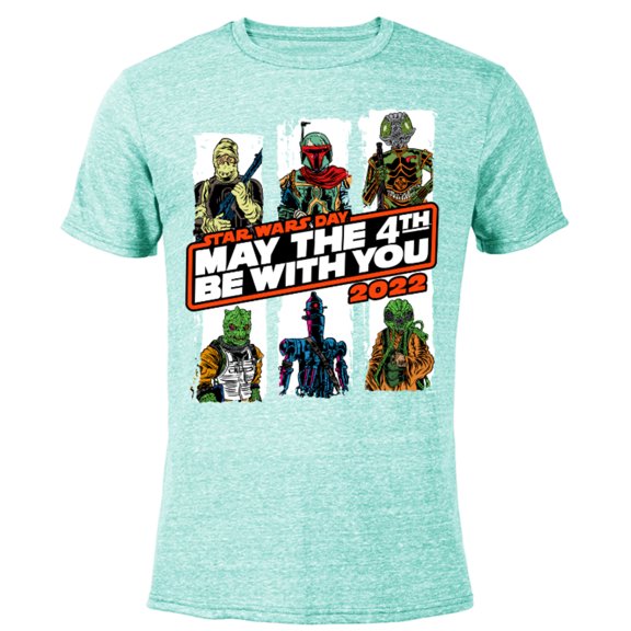 Star Wars Bounty Hunters May The 4th Be With You 2022 - Short Sleeve Blended T-Shirt for Adults - Customized-Ocean Blue