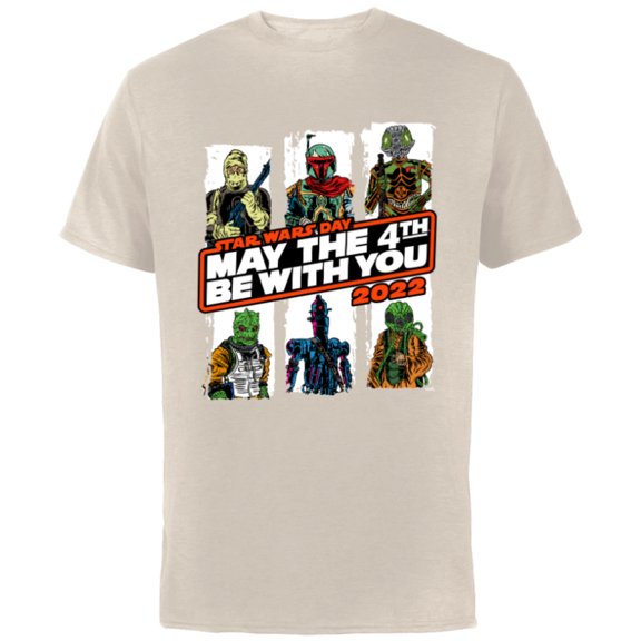 Star Wars Bounty Hunters May The 4th Be With You 2022 - Short Sleeve Cotton T-Shirt for Adults - Customized-Natural