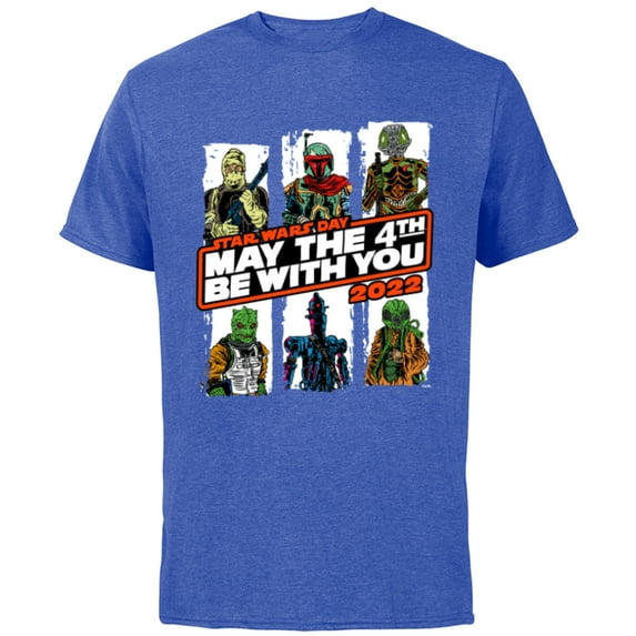 Star Wars Bounty Hunters May The 4th Be With You 2022 - Short Sleeve Cotton T-Shirt for Adults - Customized-Royal Heather