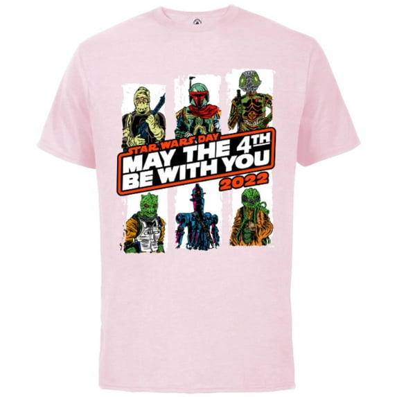 Star Wars Bounty Hunters May The 4th Be With You 2022 - Short Sleeve Cotton T-Shirt for Adults - Customized-Soft Pink