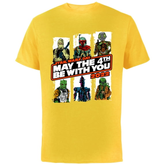 Star Wars Bounty Hunters May The 4th Be With You 2022 - Short Sleeve Cotton T-Shirt for Adults - Customized-Yellow