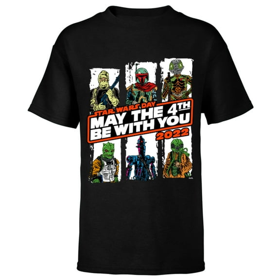 Star Wars Bounty Hunters May The 4th Be With You 2022 - Short Sleeve T-Shirt for Kids - Customized-Black
