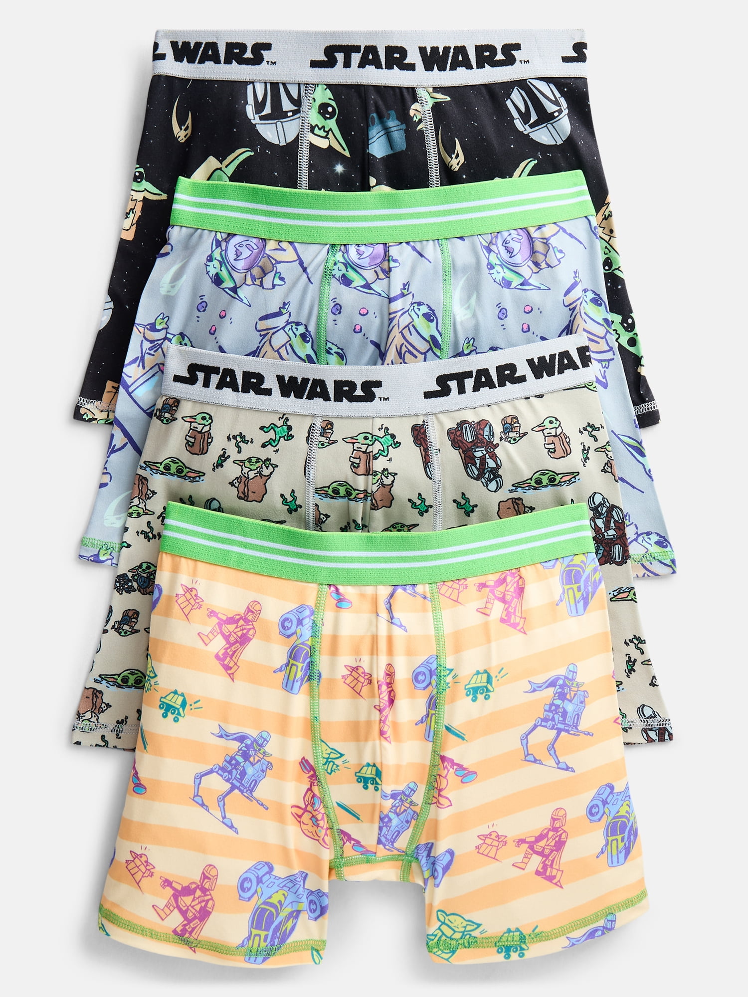 Star Wars Boys Boxer Brief Underwear, 4-Pack