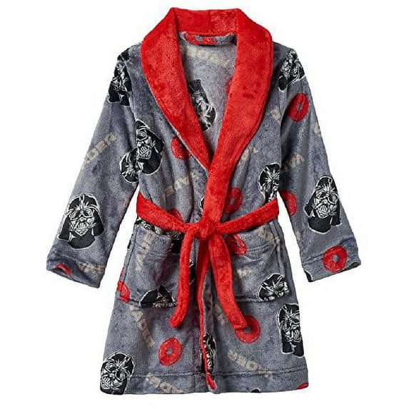Star Wars Boy's Darth Vader Fleece Robe (10, Grey/Red)
