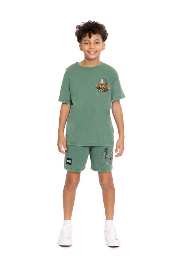 Star Wars Boys Short Sleeve Graphic Tee and Shorts Set, 2-Piece, Sizes 4-16