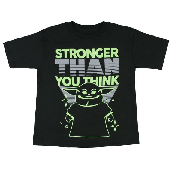 Star Wars Boy's The Mandalorian Baby Yoda Grogu Stronger Than You Think Childre's Kids T-Shirt