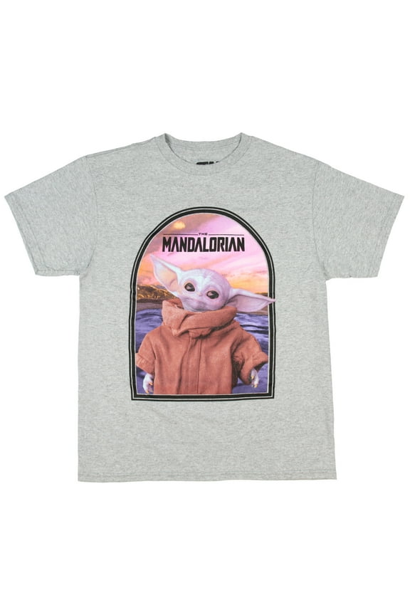 Star Wars Boy's The Mandalorian Baby Yoda Robe Design Graphic T-shirt