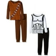 thumbnail image 1 of Star Wars Boys' 4-Piece Cotton Pajama Set, Brown/White, 10, 1 of 1