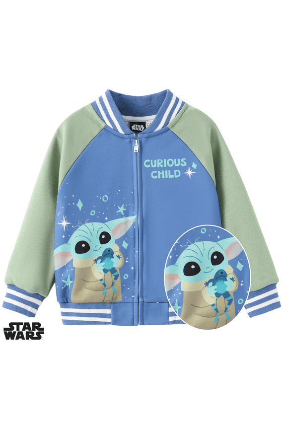 Star Wars Boys Bomber Jackets Baby Yoda Varsity Lightweight Sweatshirts Gift Fall Spring 8-9Y