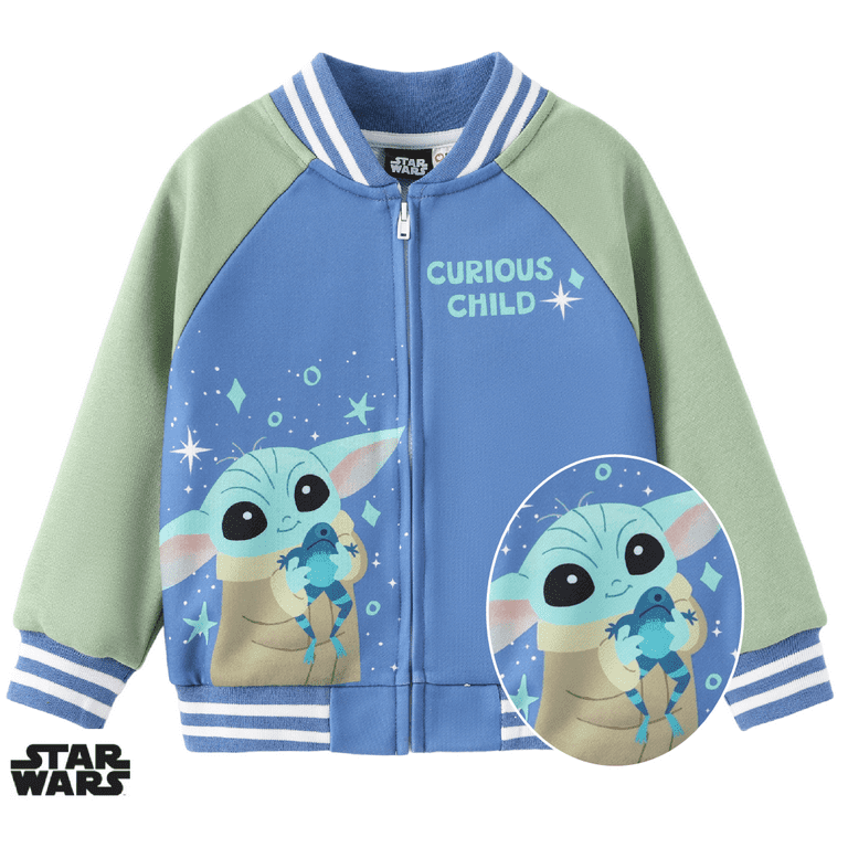 Star Wars Boys Bomber Jackets Baby Yoda Varsity Lightweight - Main Image