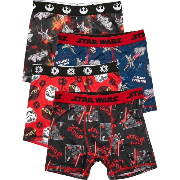 Star Wars Boys Boxer Brief Underwear, 4-Pack, Sizes XS-XL