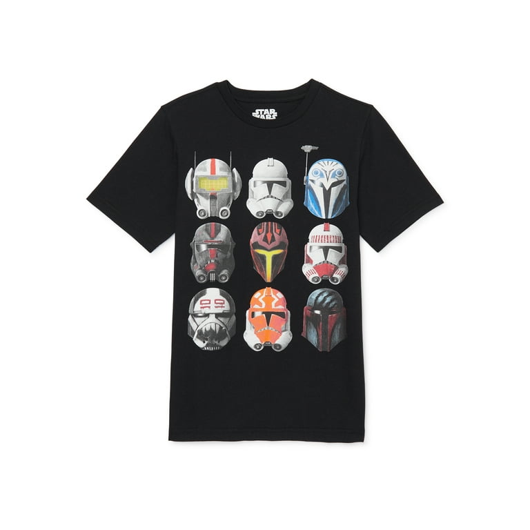 Star Wars Boys Clone Helmets Crew Neck Short Sleeve Graphic T Shirt Sizes 4 18