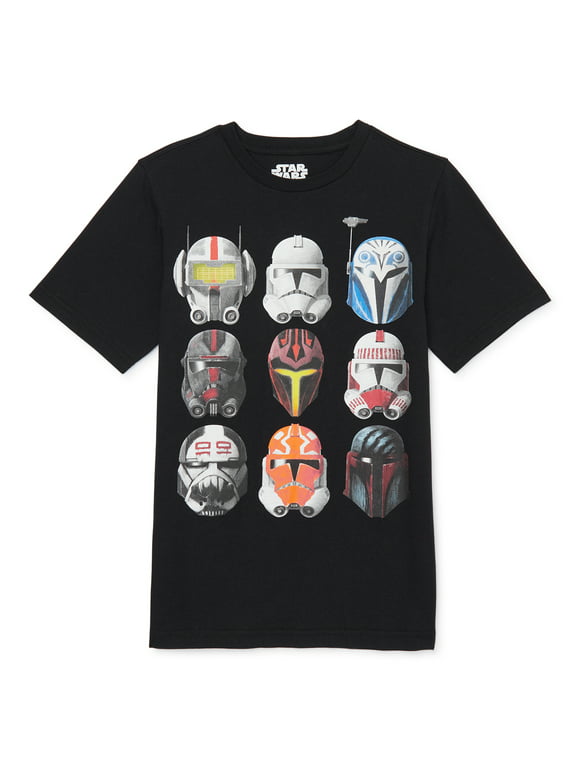 Star Wars Boys Clone Helmets, Crew Neck, Short Sleeve, Graphic T-Shirt, Sizes 4-18