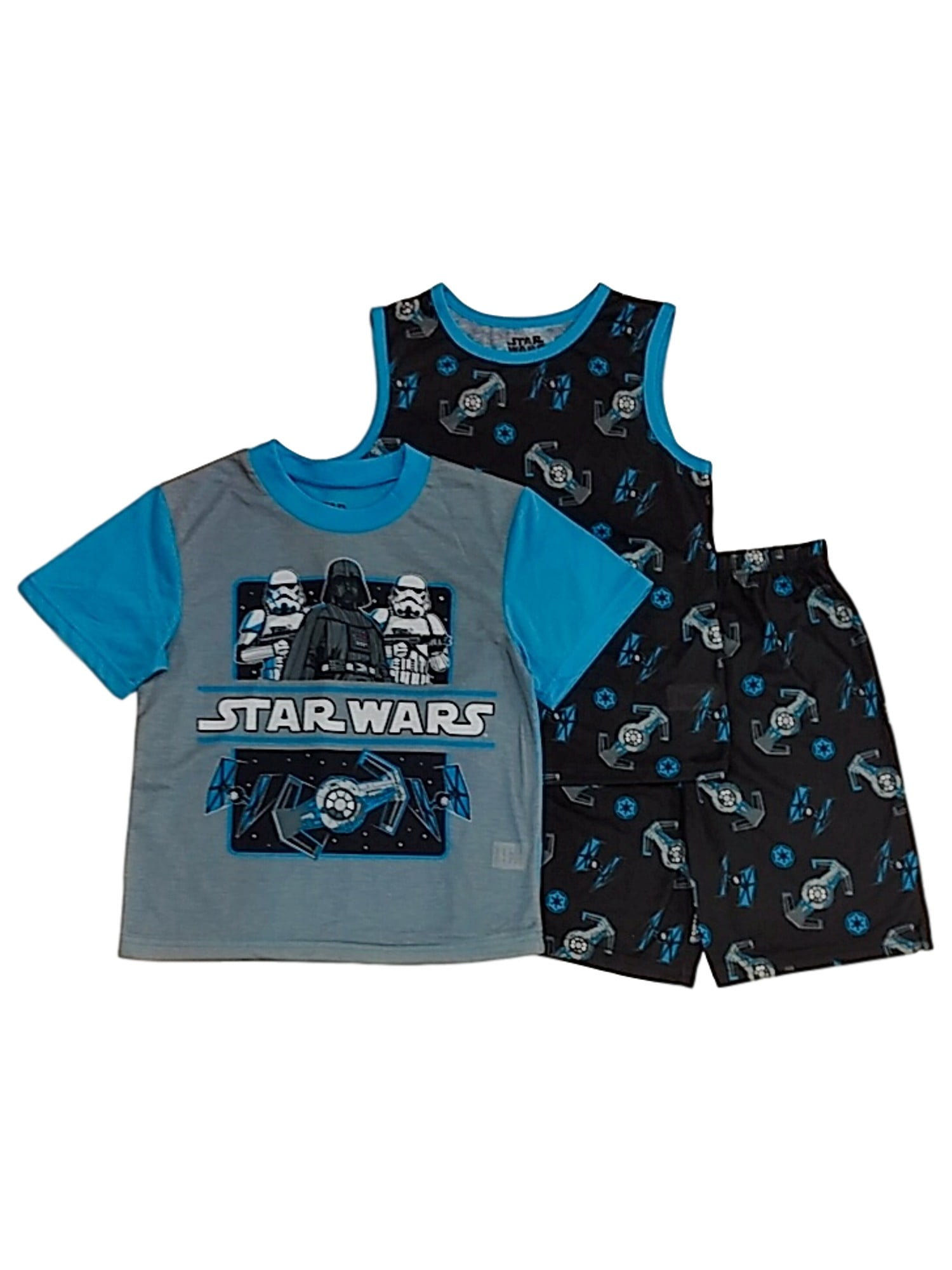 Star Wars Boys Darth Vader Stormtrooper & Battleship 3 Piece Pajama