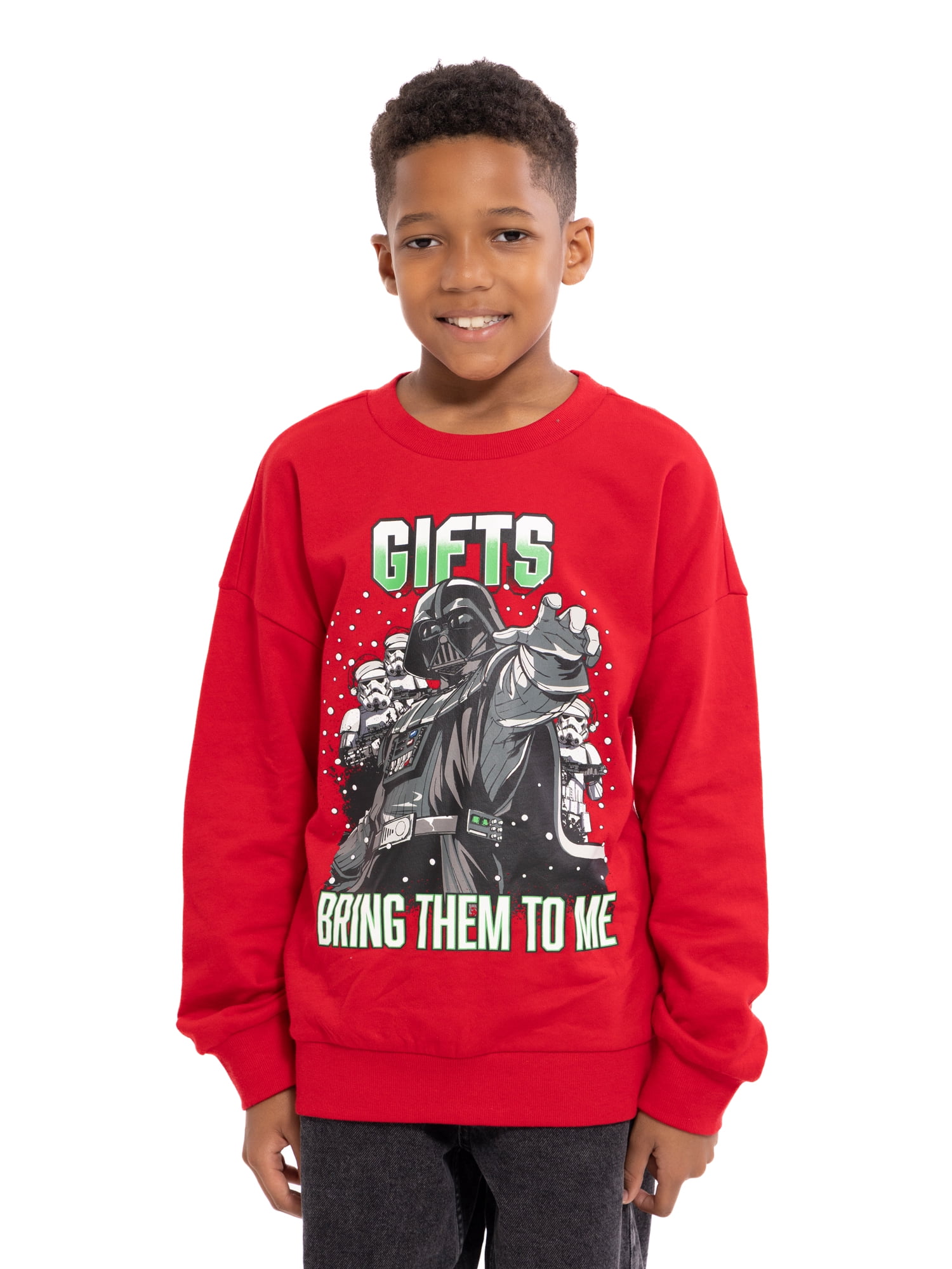 Star Wars Boys Holiday Graphic Sweatshirt with Long Sleeves, Sizes 4-18