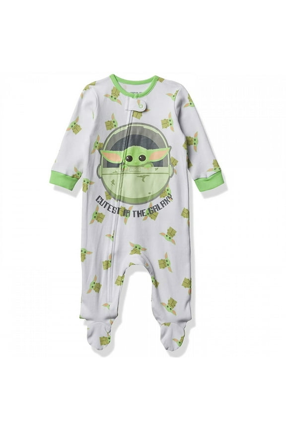 Star Wars Boys Mandalorian The Child Cutest in the Galaxy Infant Cotton Sleeper (6-9 Months)