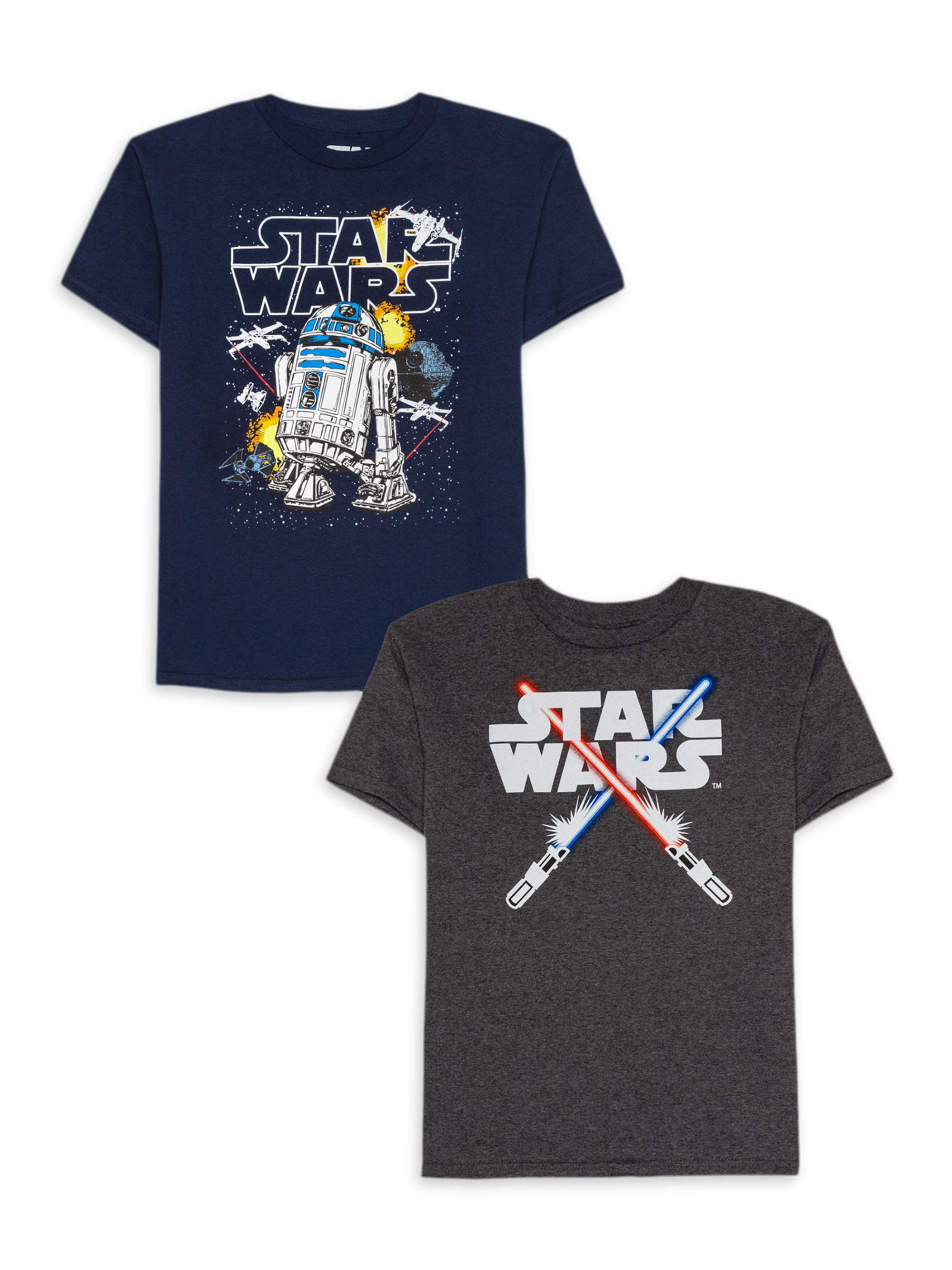 Star Wars Boys R2D2 & Lightsaber Graphic T-Shirt, 2-Pack, Sizes 4-18