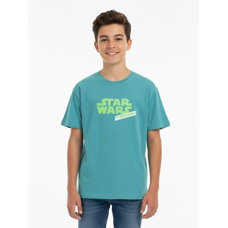 The Simpsons Star Wars, Boys' Relaxed Graphic T-Shirt, Mandalorian, Sizes 4-18