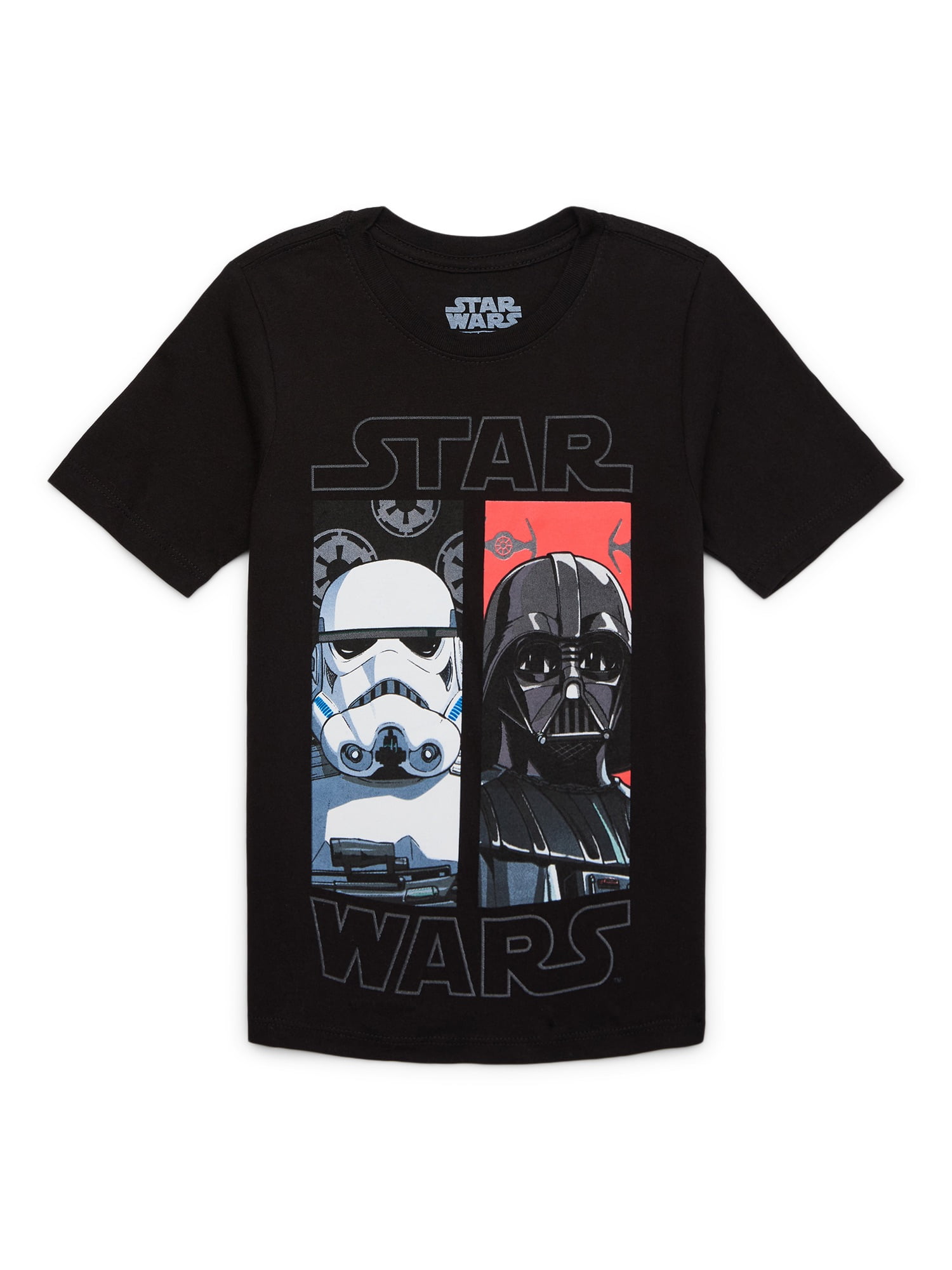 Star Wars Boys Darth Vader Crew Neck Short Sleeve Graphic T Shirt Sizes 4 18 Walmart