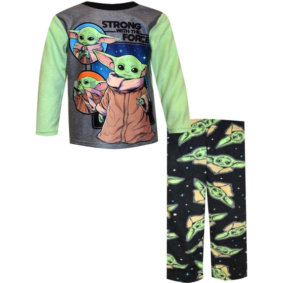 Star Wars Boys Star Wars Mandalorian Grogu Strong with the Force Pajamas (8)