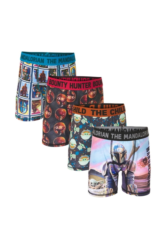 Boys The Mandalorian Boxer Brief Underwear, 4-Pack, Sizes 6-10