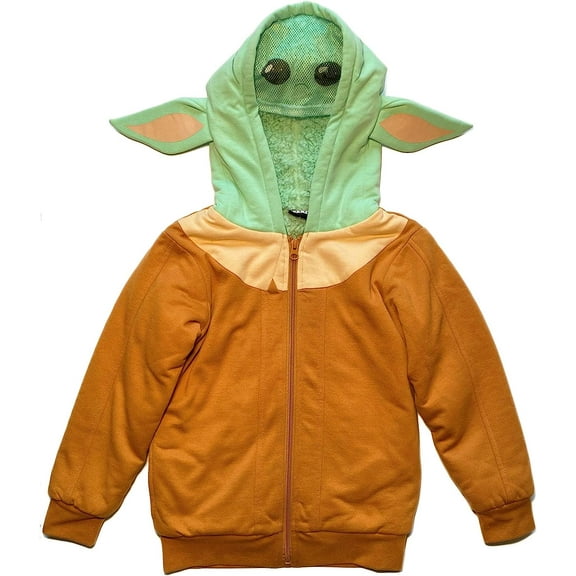Star Wars Boys' The Mandalorian Grogu The Child Sherpa Fleece Zip-Up Hoodie