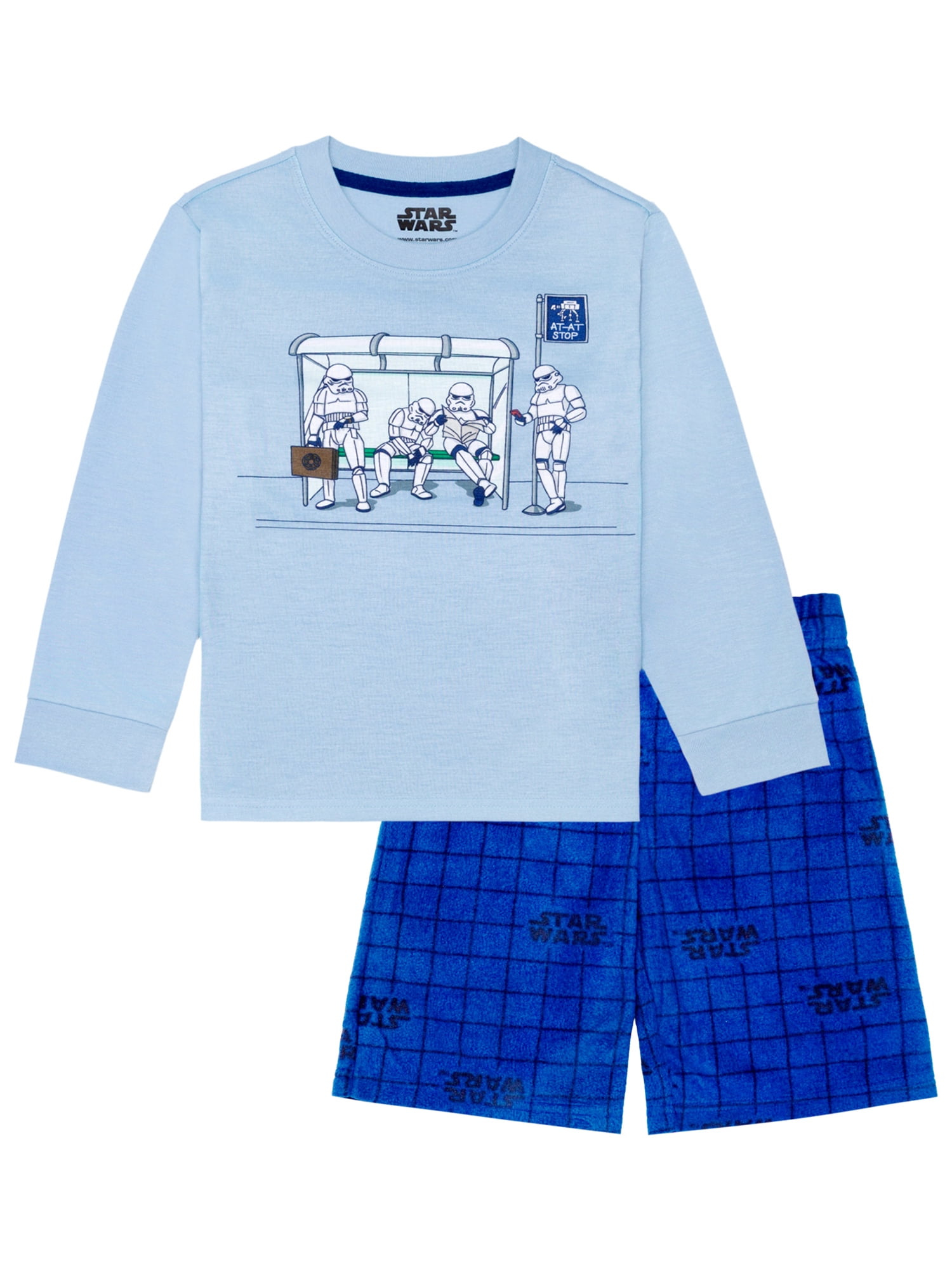 Star Wars Boys Tween Long Sleeve Top and Short Pajama Set, 2-Piece, Sizes 4-12