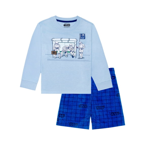 Star Wars Boys Tween Long Sleeve Top and Short Pajama Set, 2-Piece, Sizes 4-12
