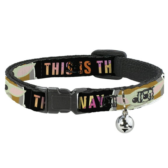 Star Wars Breakaway Cat Collar With Bell, Plastic Clip, Easy Adjustable, Star Wars The Child Chibi Pod Pose This Is The Way, 8.5 to 12 Inches 0.5 Inch Wide