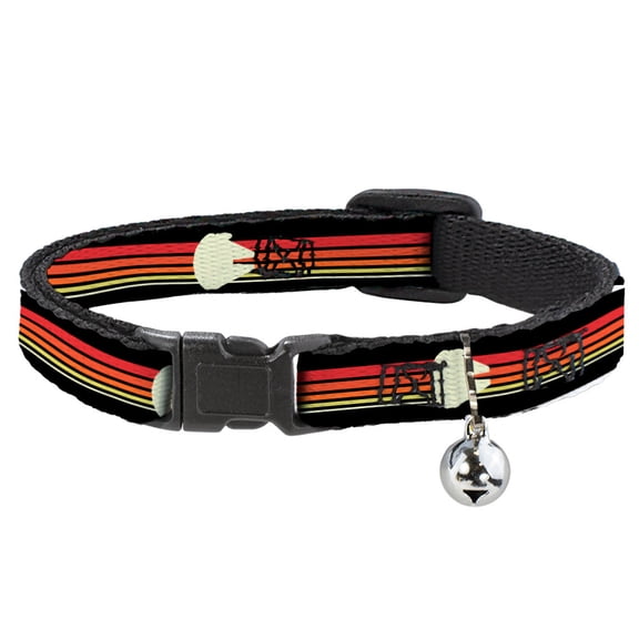 Star Wars Breakaway Cat Collar With Bell, Plastic Clip, Easy Adjustable, Star Wars Millennium Falcon Stripe Black/Multi Color, 8.5 to 12 Inches 0.5 Inch Wide
