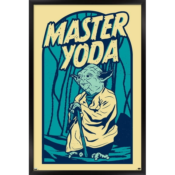 Star Wars: Bubble Gum Pop - Master Yoda Wall Poster, 14.725" x 22.375" Framed