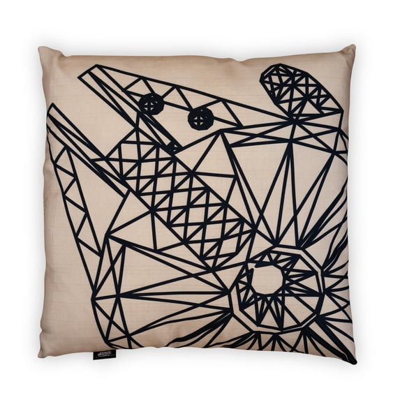 Star Wars Burlap Large Millennium Falcon 25" square pillow